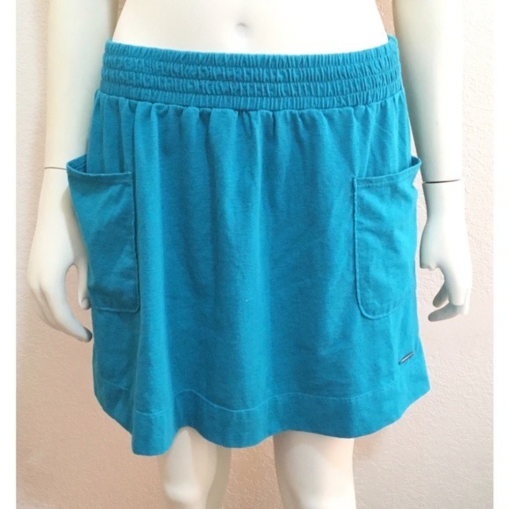Roxy XS Elastic Waist Teal Skirt with Pockets